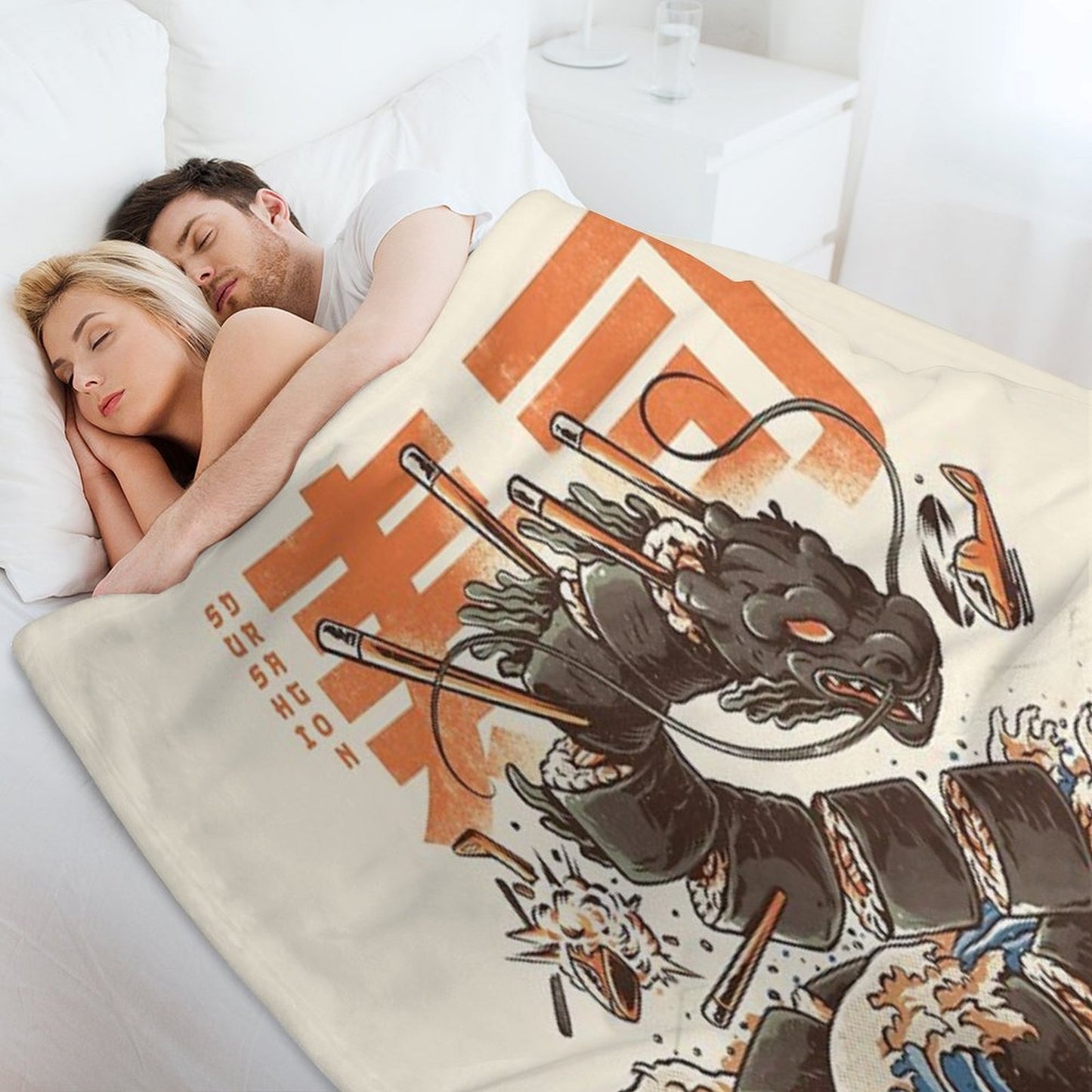 Great Sushi Dragon Throw Blanket