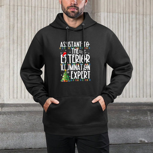 Assistant To Exterior Illumination Expert Christmas Lights Machine Washable Hoodie