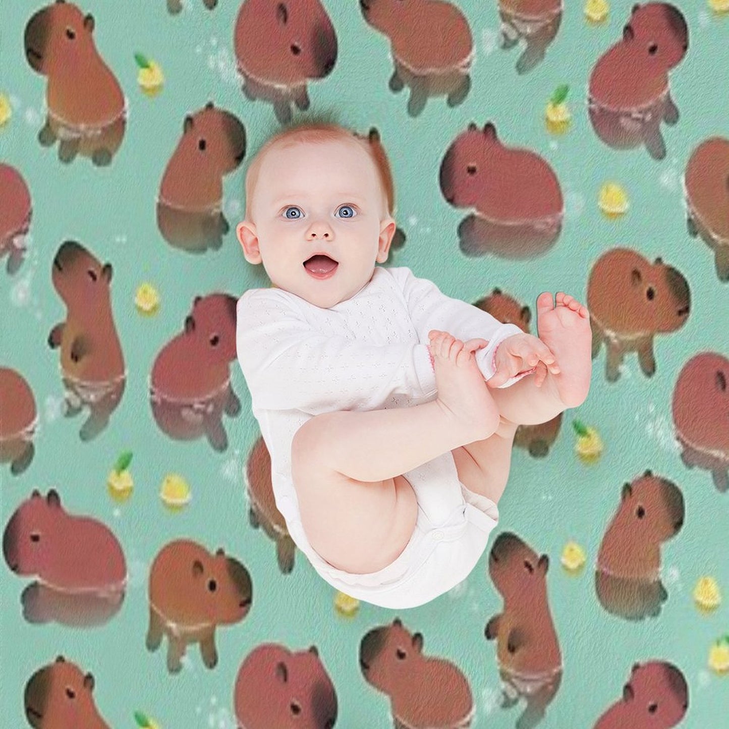 Capybath Time Throw Blanket