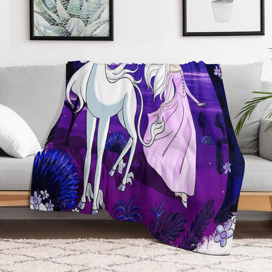 The Last Unicorn Lady Amalthea Throw Blanket