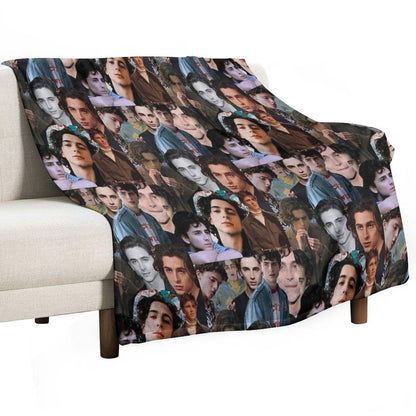 Timothee Chalamet Collage Design Throw Blanket
