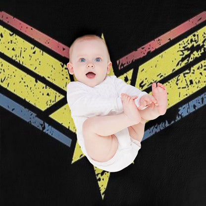 Gold, Red And Blue Star - Grunge - Distressed Throw Blanket