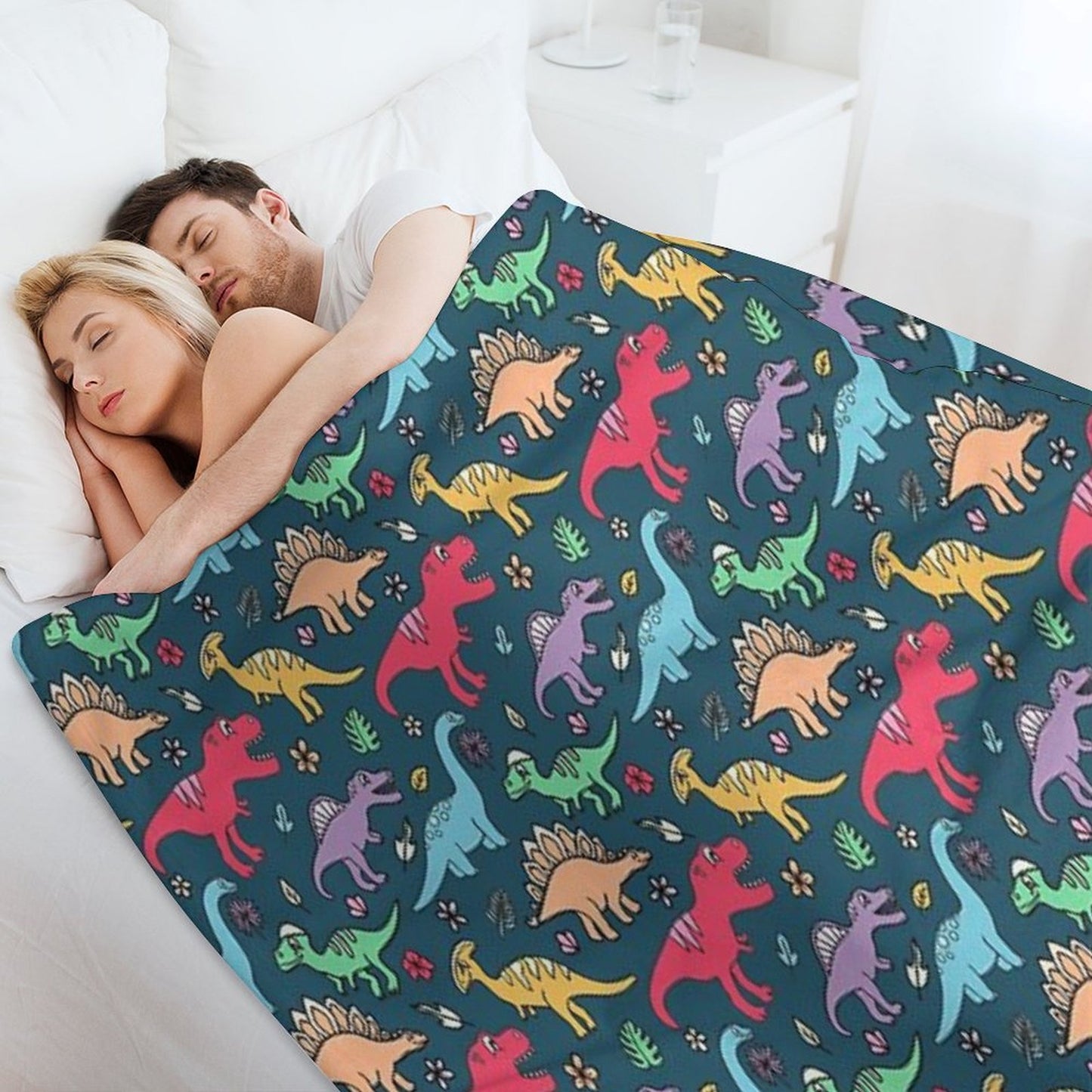 Dino Party - Dinosaur Pattern Throw Blanket