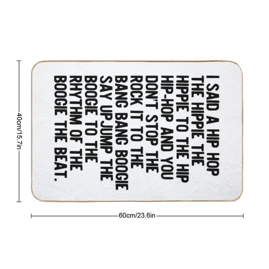 Rappers Delight - Sugar Hill Gang Lyric Art Music - Hip Hop Music Poster - Classic Rap Song - I Said A Hip Hop Bath Mat