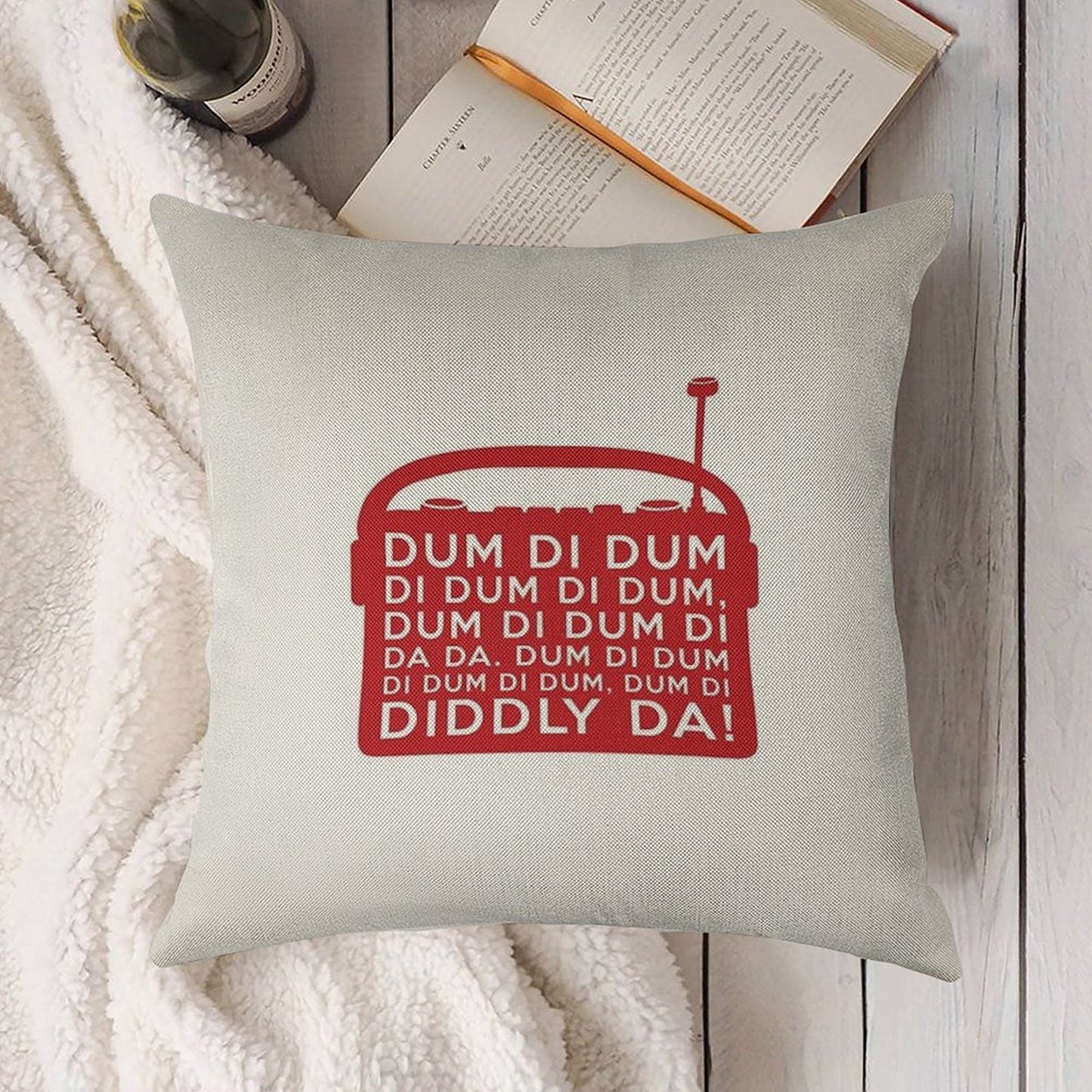 Archers Dum Di Dum Theme Tune Radio Linen Throw Pillow Cover