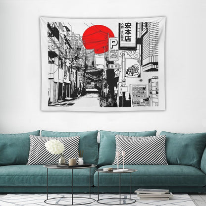 Tokyo Street Sunrise Tapestry