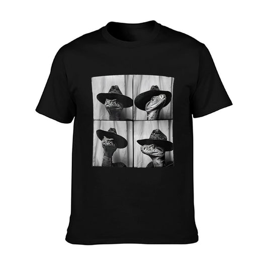 Snake In Cowboy Hat Funny Animal Photobooth Snake Owner T-Shirt