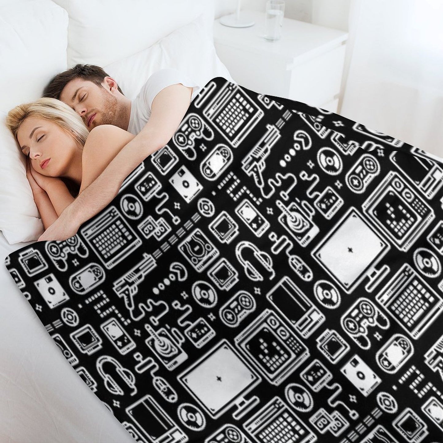 Retro Gamer Video Game Consoles, PC's, Controllers, Joysticks And Gamepads Throw Blanket