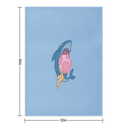 SHARK AND ICE CREAM Throw Blanket