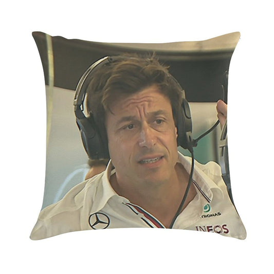 Confused Toto Wolff Soft Anti-Pilling Throw Pillow