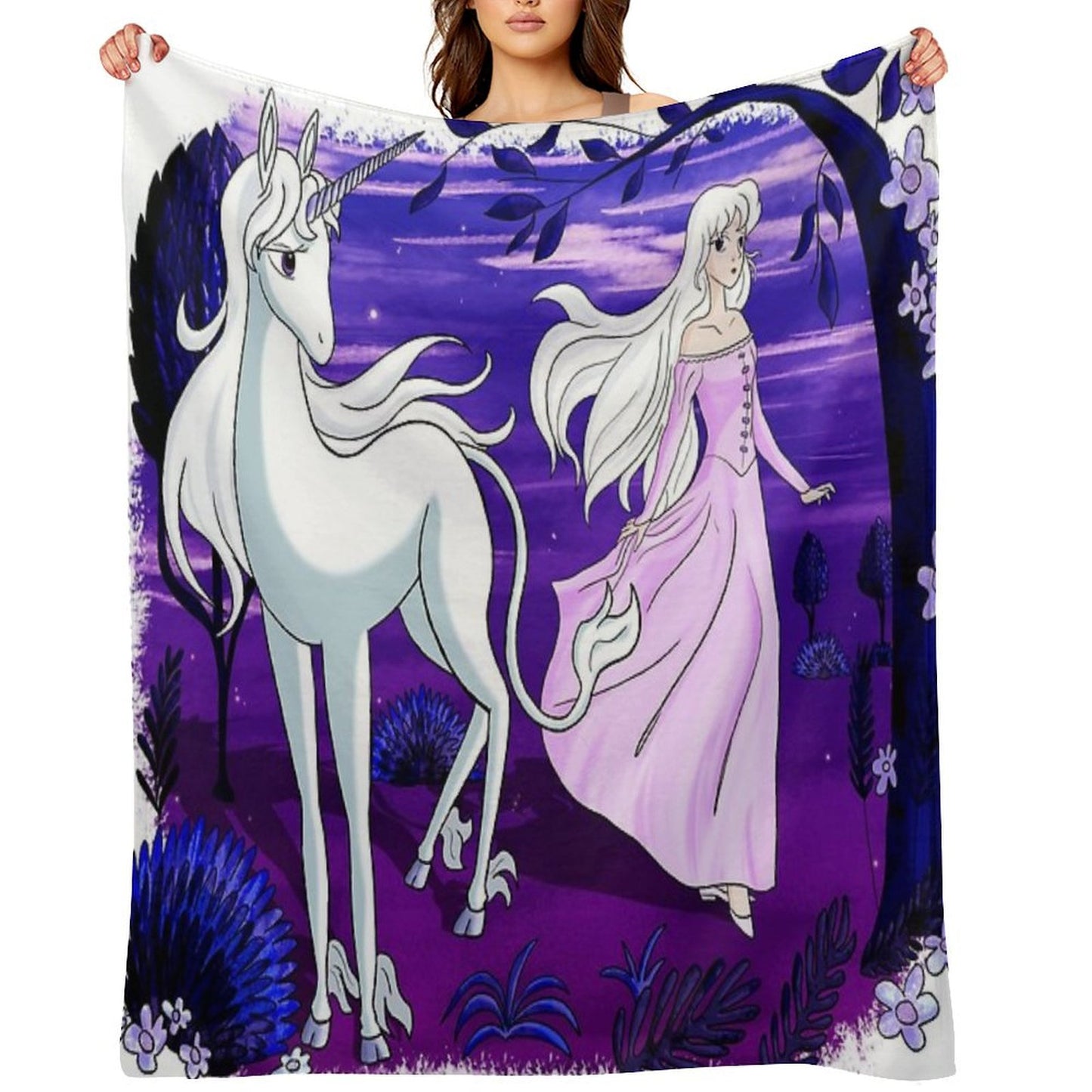 The Last Unicorn Lady Amalthea Throw Blanket