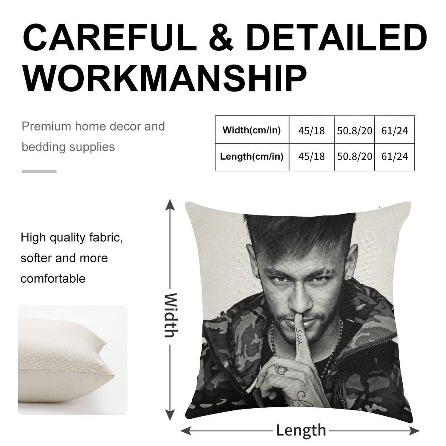 Neymar Art Linen Throw Pillow Cover