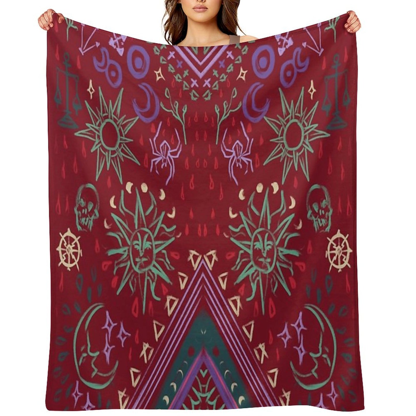 Mollymauk's Coat, Front Panels Throw Blanket