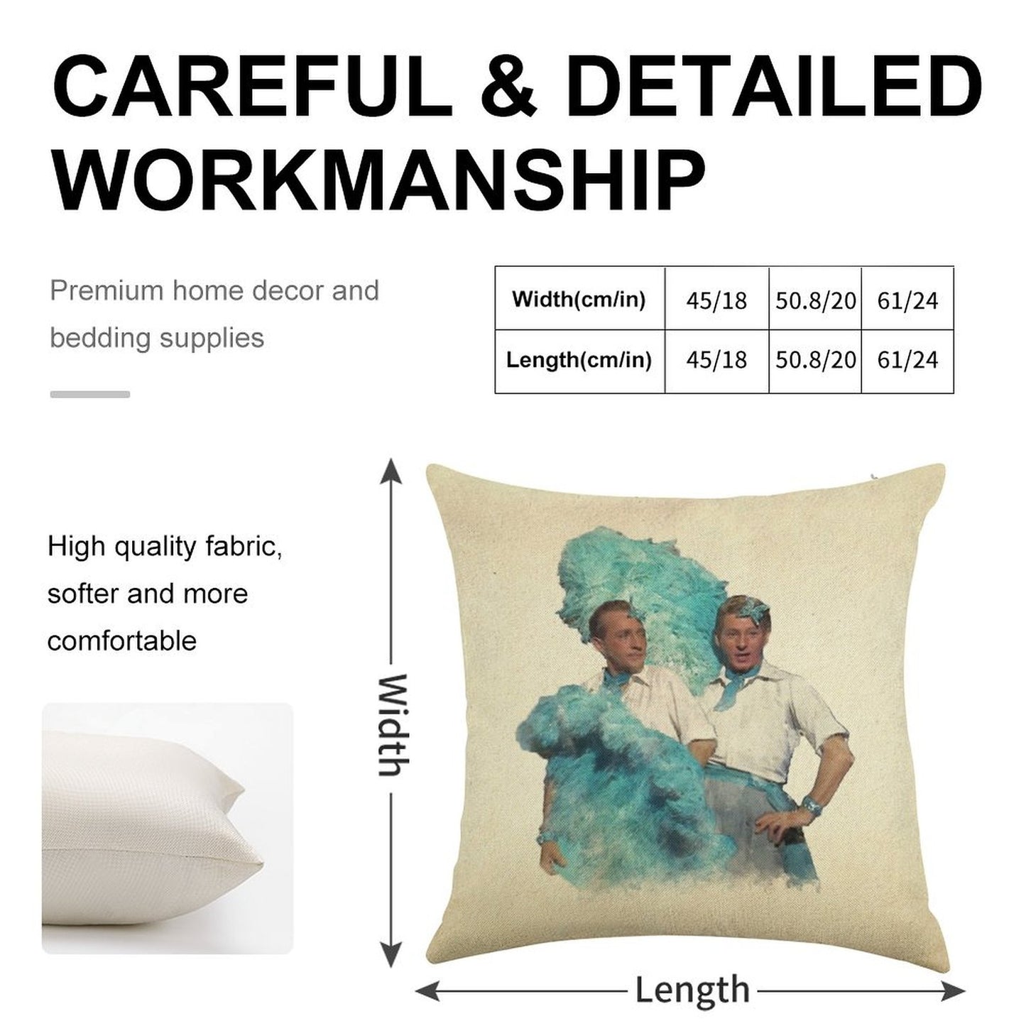 Reprise (Sisters) - Watercolor Linen Throw Pillow Cover