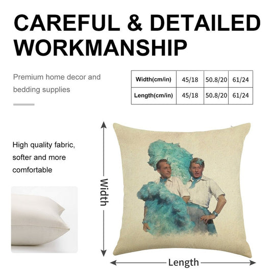 Reprise (Sisters) - Watercolor Linen Throw Pillow Cover