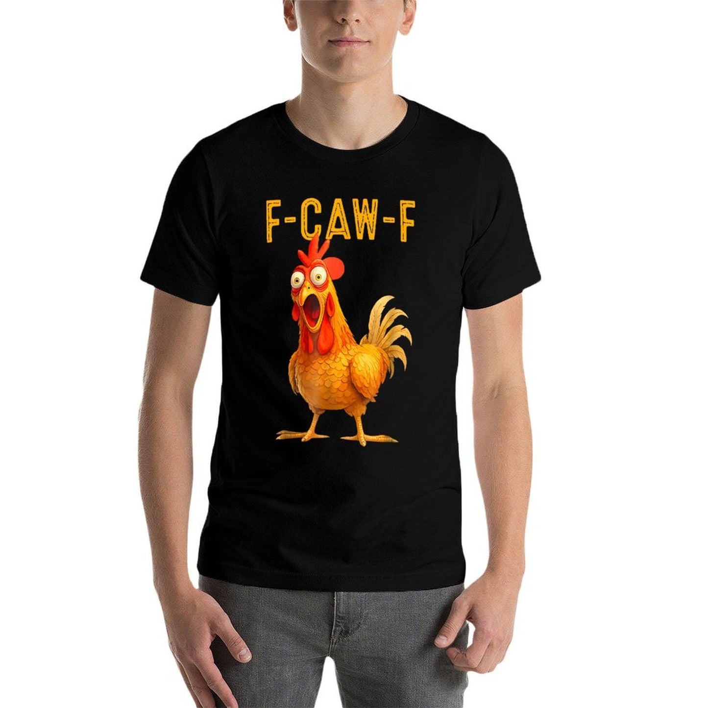 F-Caw-F Funny Chicken Humor Quote Rooster Meme  Polyester Blend T-Shirt
