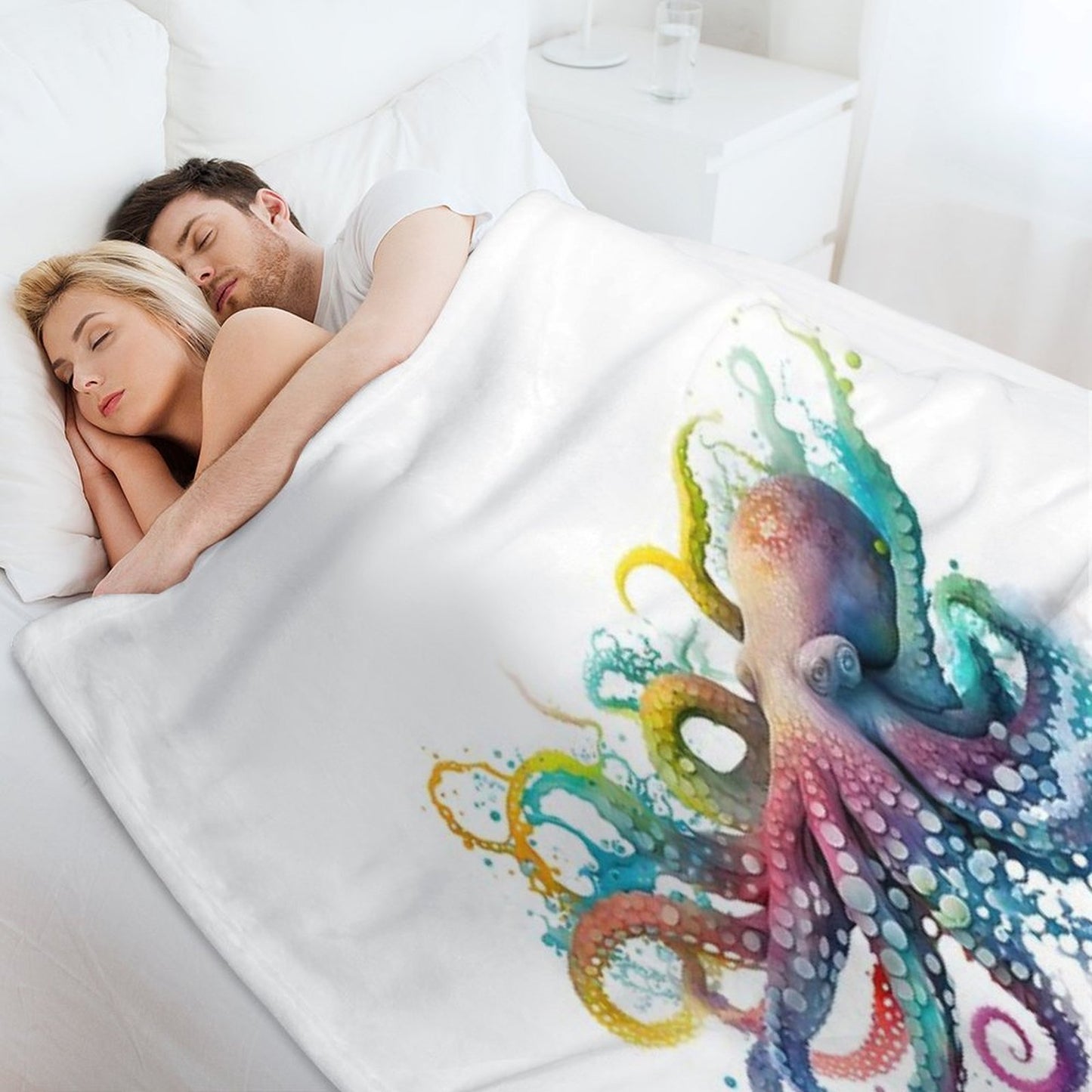 Colorful Octopus Throw Blanket