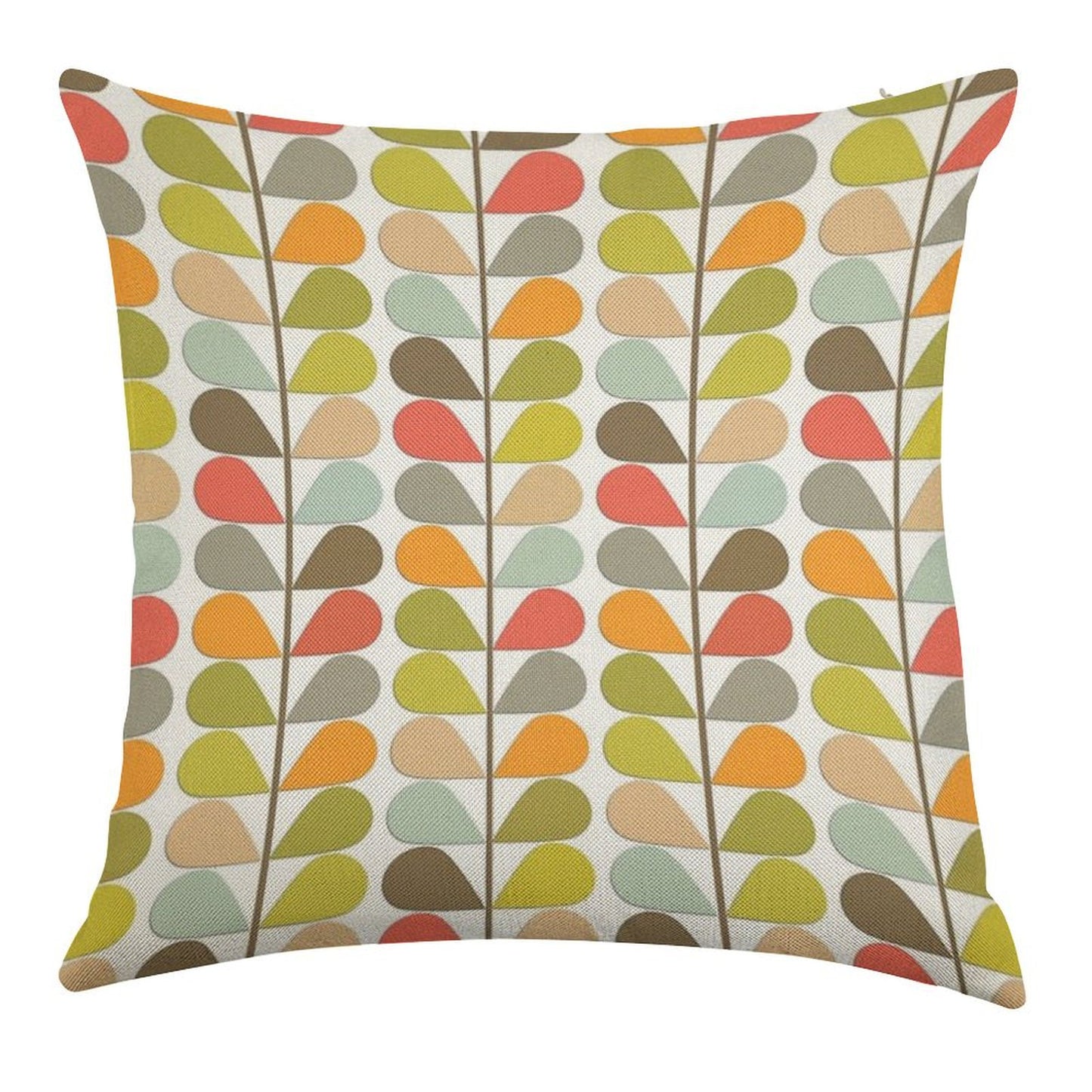 Retro 60s Midcentury Modern Pattern Linen Throw Pillow Cover