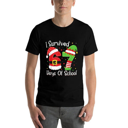 Christmas I Survived 67 Days of School Funny Six Seven  Affordable Price T-Shirt
