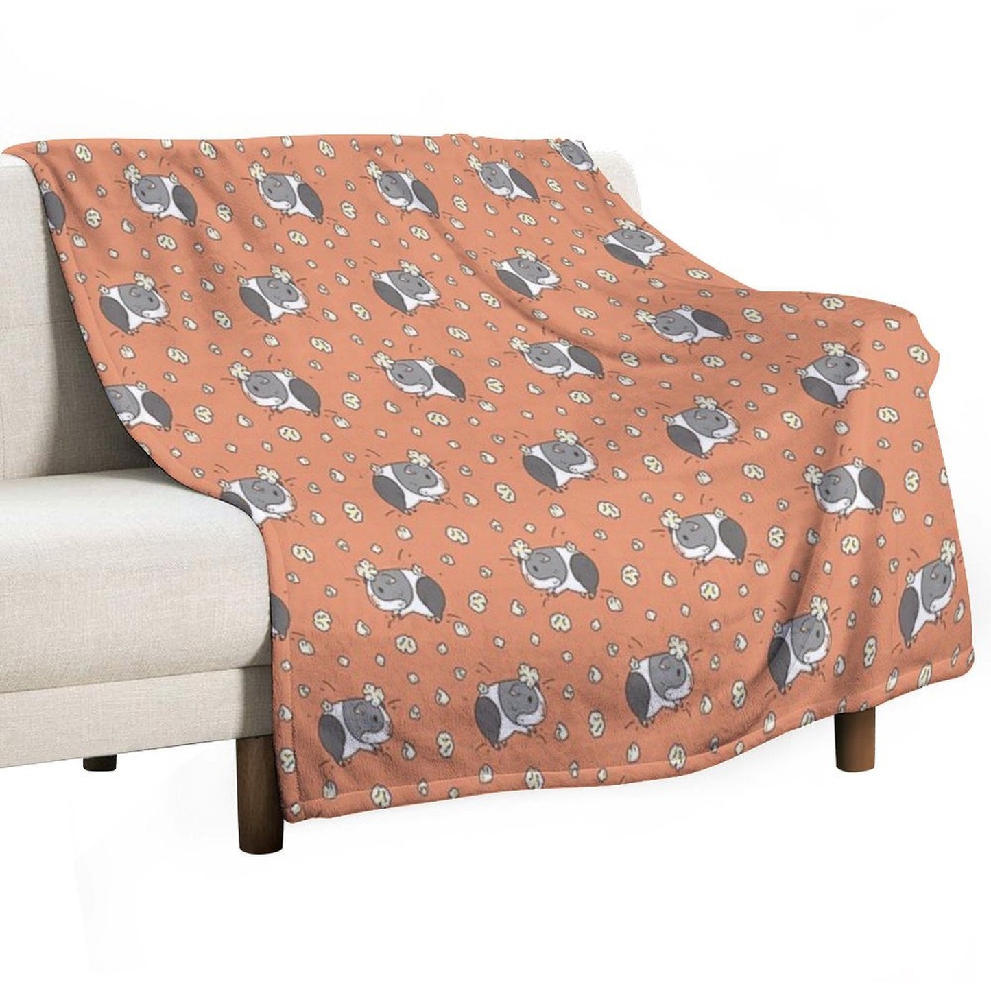 Guinea Pig Pattern, Popcorning Throw Blanket