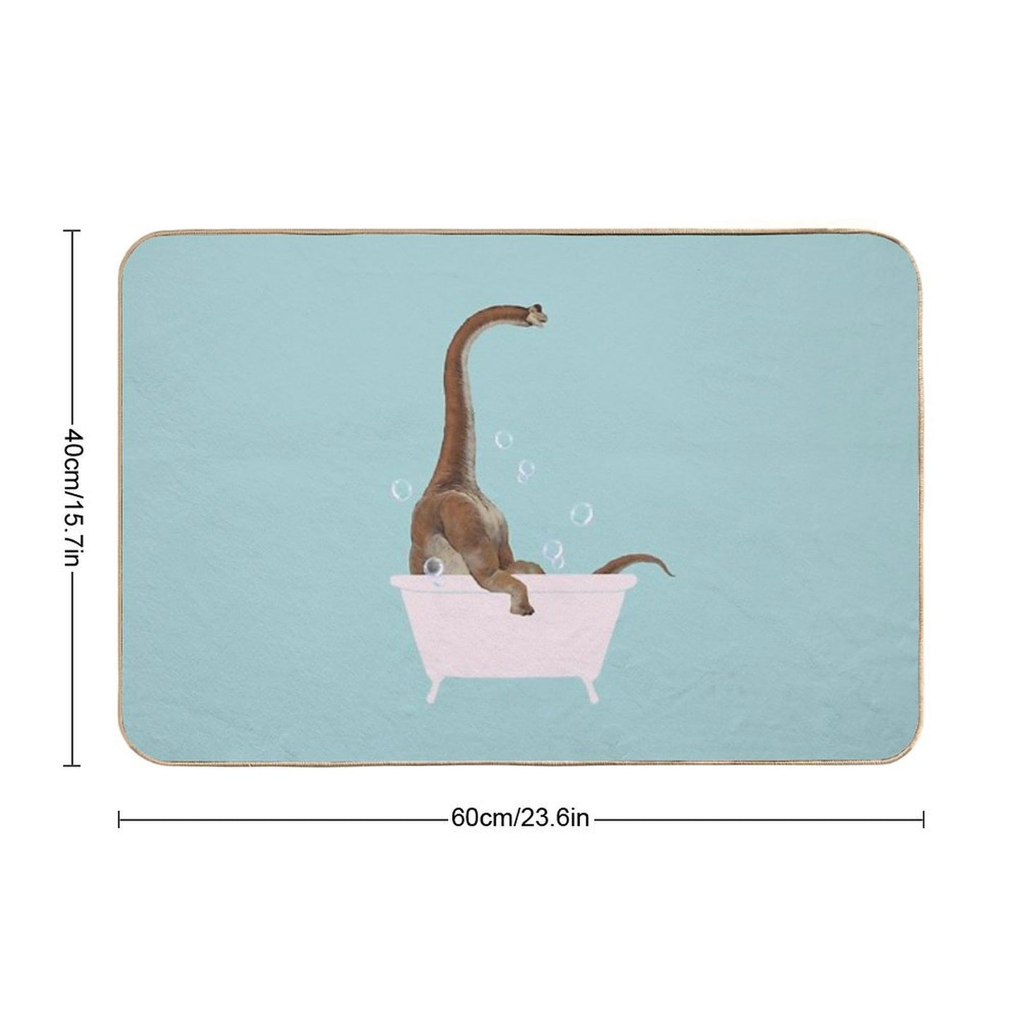 Brachiosaurus in Bathtub Bath Mat