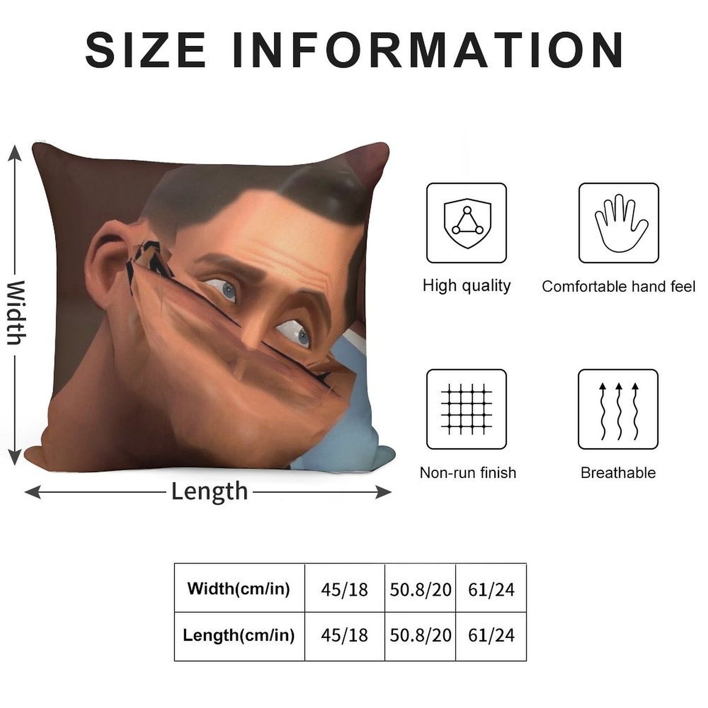 Team Fortress 2 TF2 Scout Face Soft Style Accent Throw Pillow