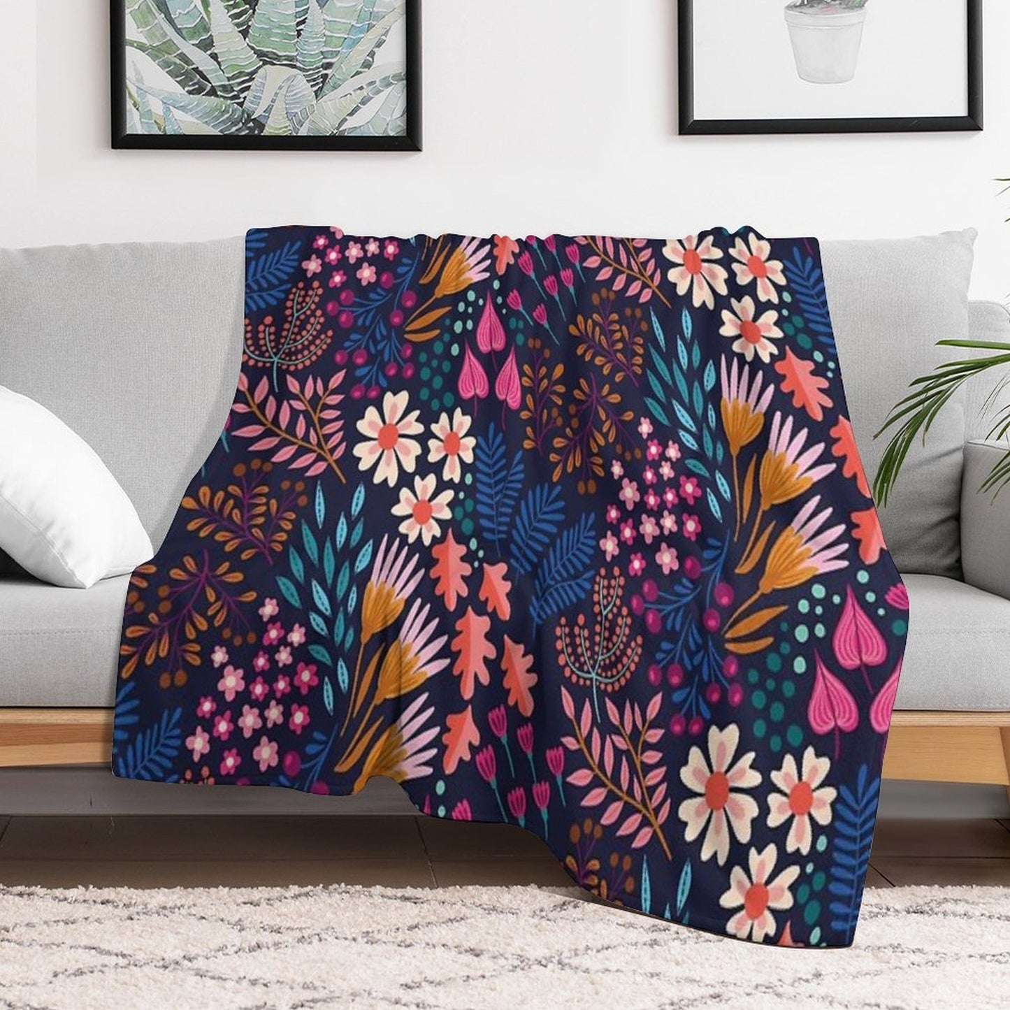 BLISS Flower Field Throw Blanket
