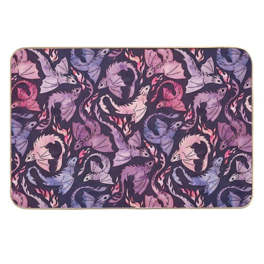 Dragon Fire Dark Pink & Purple  Anti-Trip Bath Mat