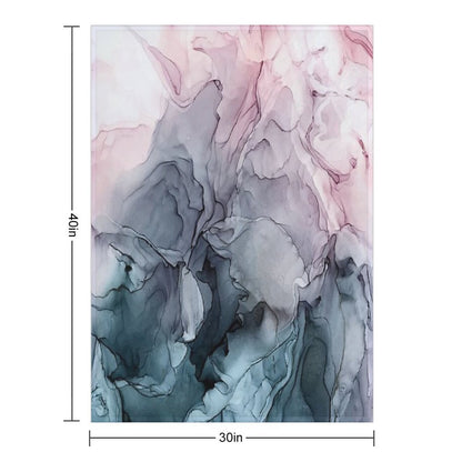 Blush And Payne's Grey Flowing Abstract Painting Throw Blanket