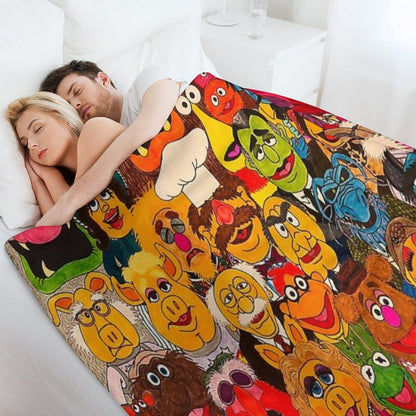 Retro Cartoon The Muppet Art Pattern Throw Blanket