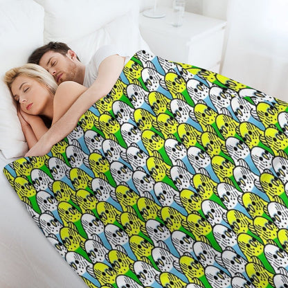Too Many Birds! - Budgie Squad 1 Throw Blanket