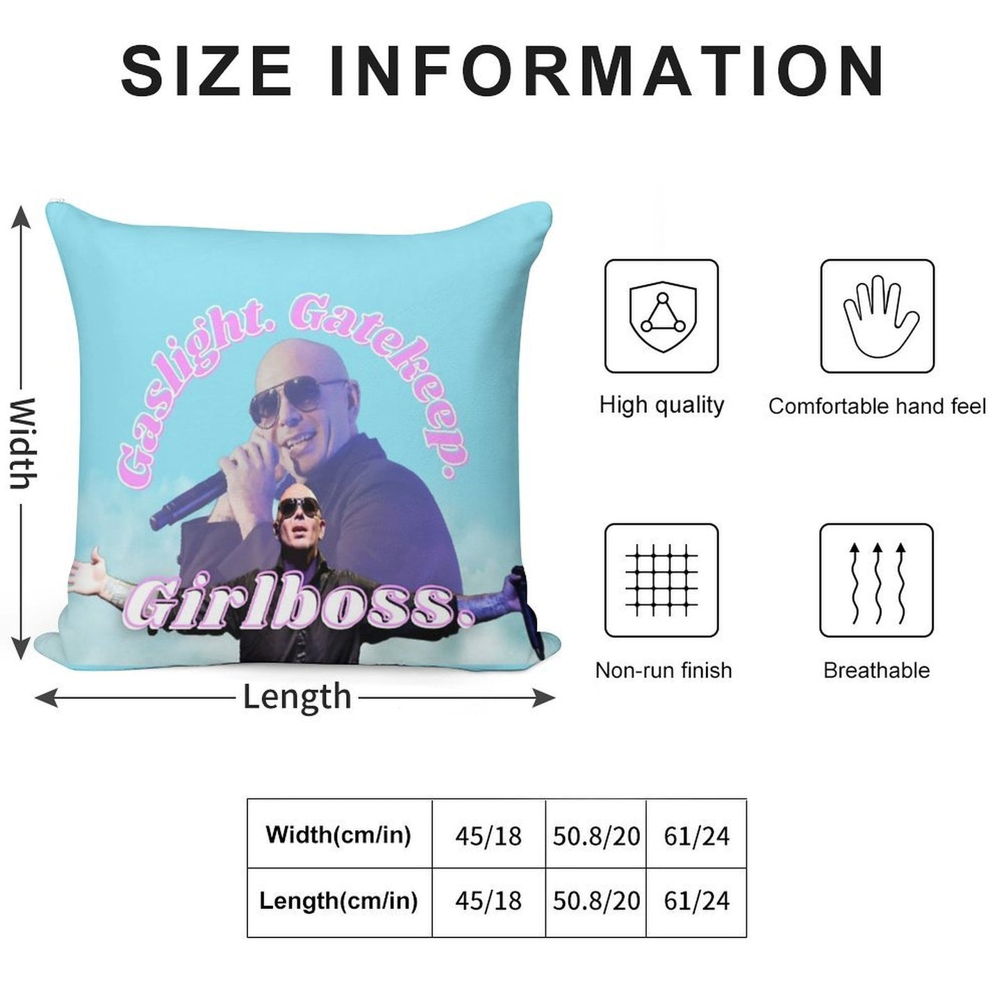 Mr Worldwide Says to Girlboss Soft Decorative Cover Throw Pillow