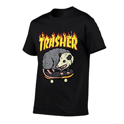 Opossum Skateboard Trasher Funny Possum Skater Men Boys Kids  Durable T-Shirt