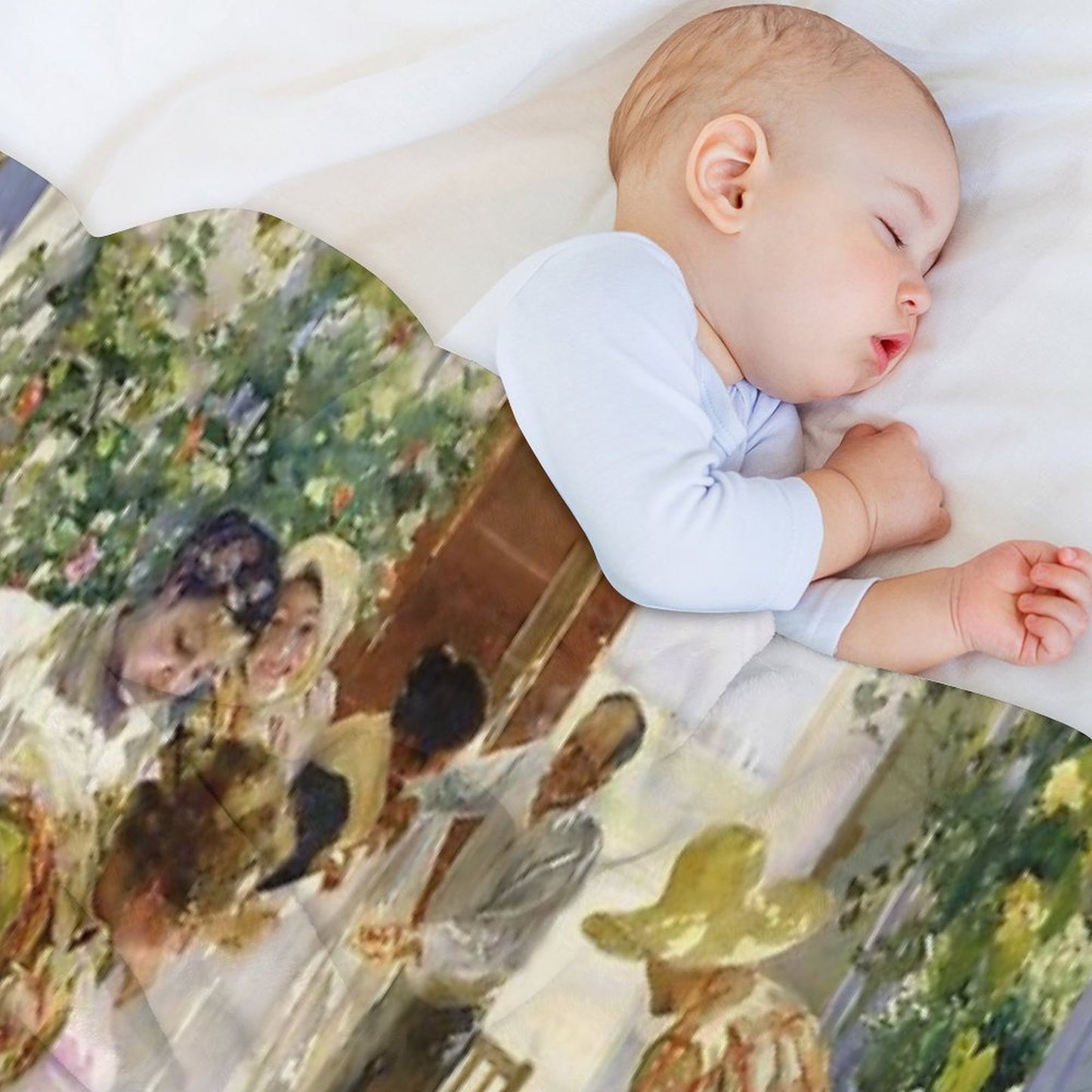 Joaquín Sorolla - Sewing The Sail Throw Blanket