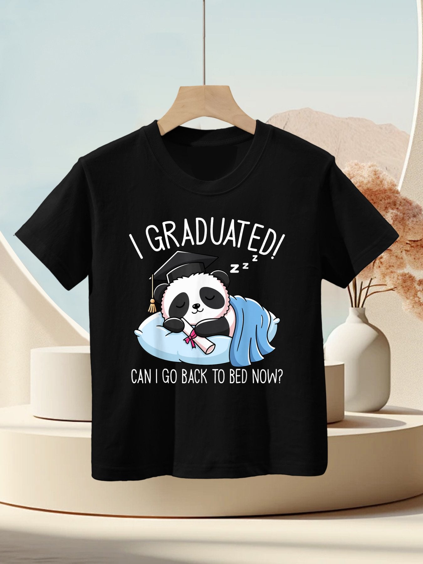 Graduation Funny I Graduated Can I Go Back To Bed Now Kids T-Shirt