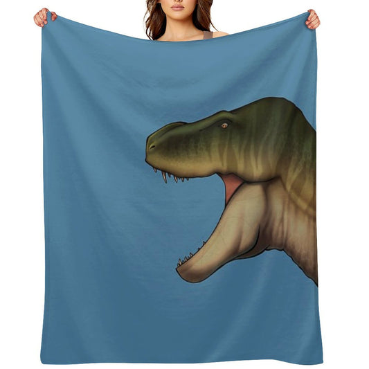 Trex Head, Dinosaur Color Drawing Throw Blanket