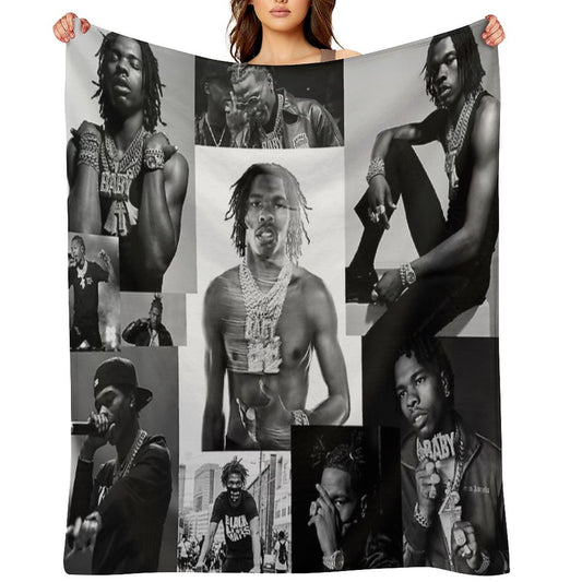 Lil Baby  B&W Collage Throw Blanket