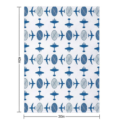 Pan Am Plane Icon Pattern Throw Blanket