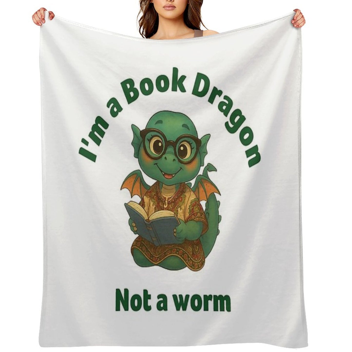 I'm A Book Dragon, Not A Worm Generic Throw Blanket