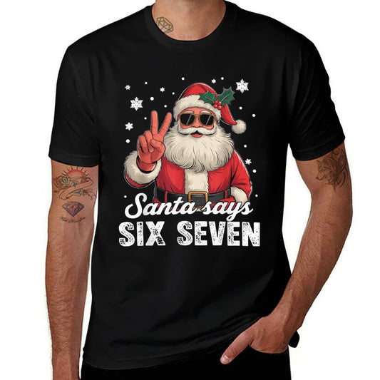 Funny Santa Says Six Seven Christmas 67 Meme Xmas Boys Girls  Graphic-printed T-Shirt