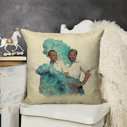 Reprise (Sisters) - Watercolor Linen Throw Pillow Cover