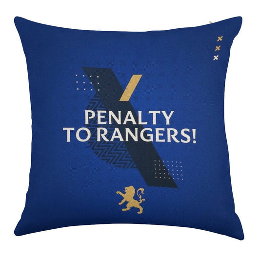 Penalty to Rangers Linen Throw Pillow Cover