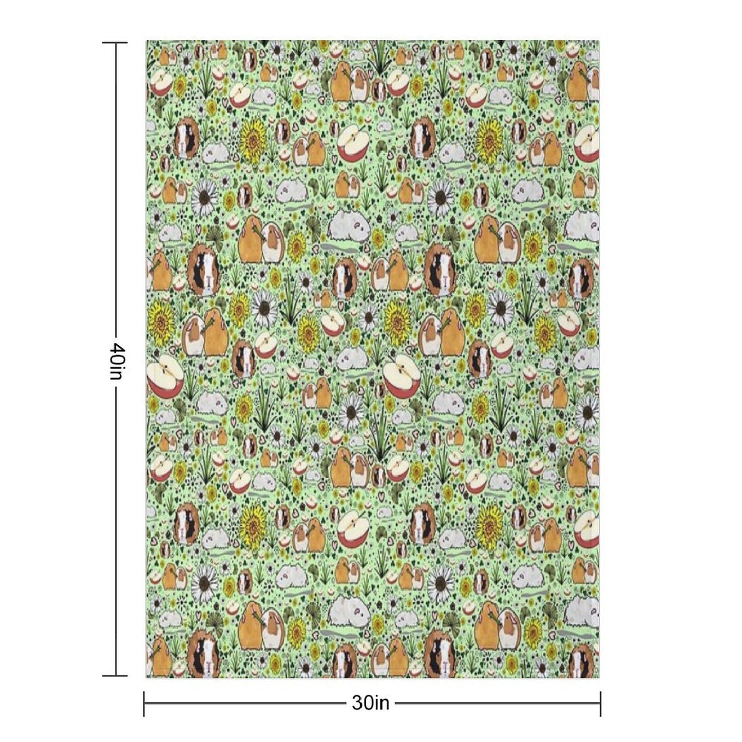 Guinea Pigs in Green Throw Blanket