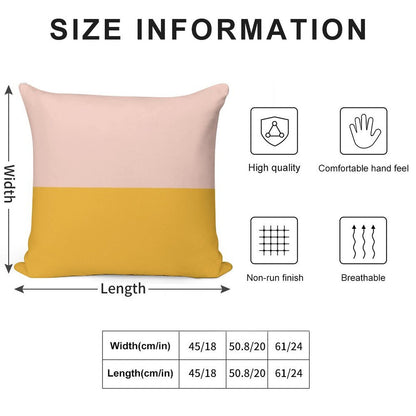 Blush Pink And Mustard Yellow Minimalist Color Block 2 Soft Washable Throw Pillow