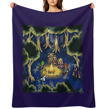 Chrono Trigger Camping Scene Throw Blanket