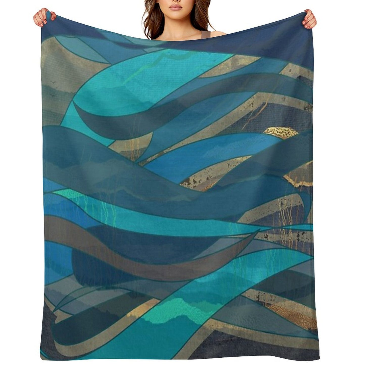 Magical Fantasy Ocean Scene for Wild Open Water Swimming, Deep Sea Divers.  Caroline Laursen Original Throw Blanket