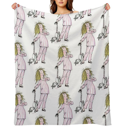 Yawning Eloise in Her Pajamas Throw Blanket