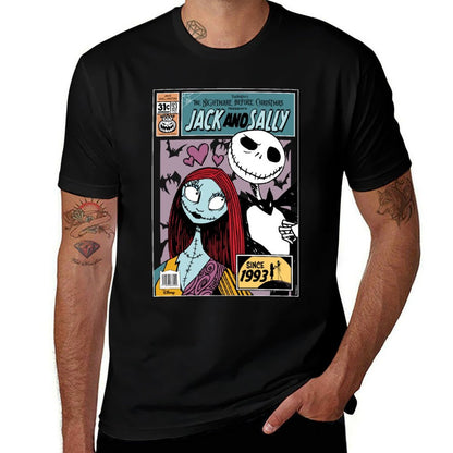 The Nightmare Before Christmas - Jack And Sally  High-quality Stitching T-Shirt