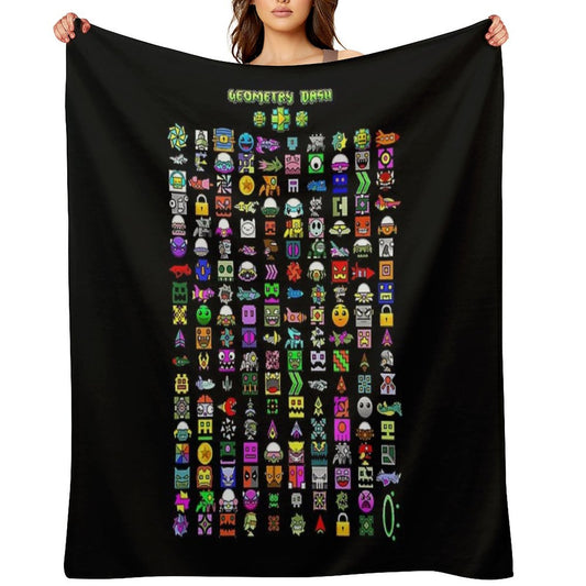 Geometry Dash Throw Blanket