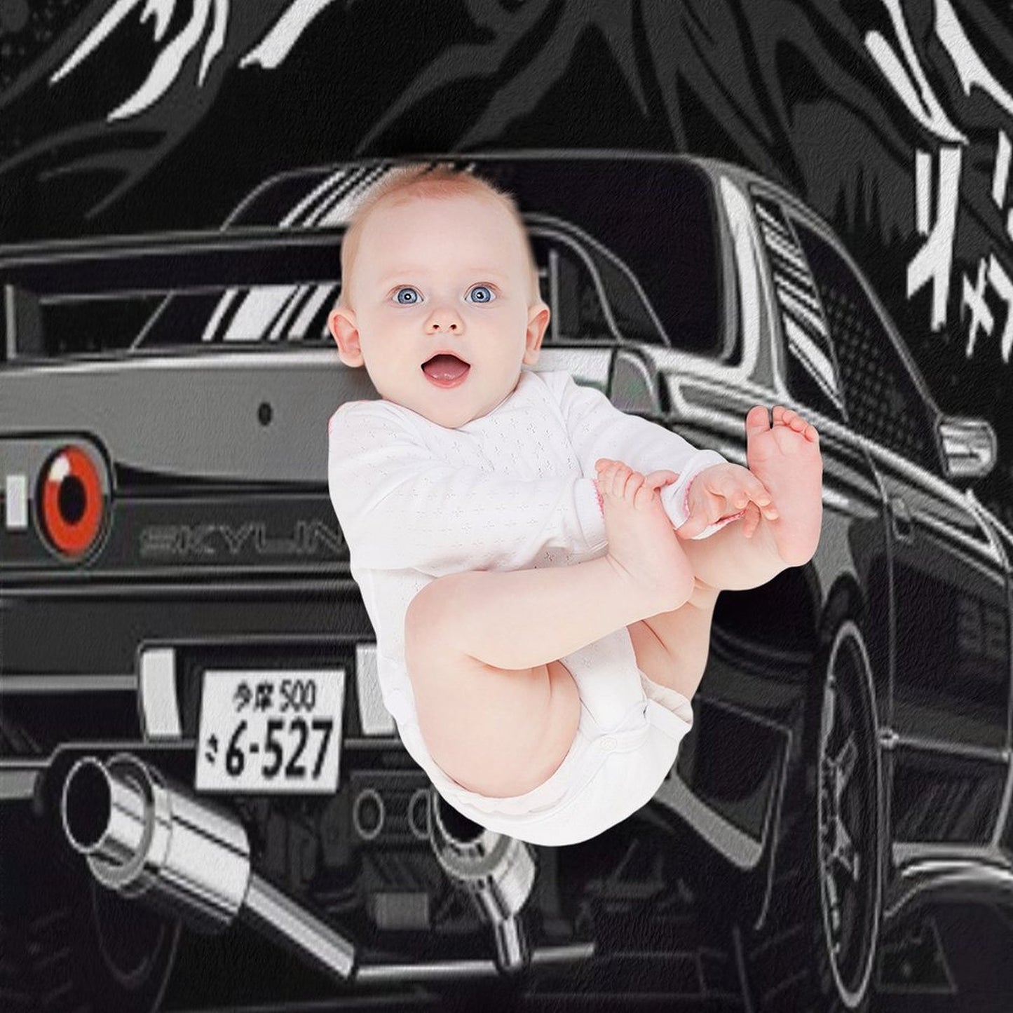 VR38 Swapped Skyline R32 Throw Blanket